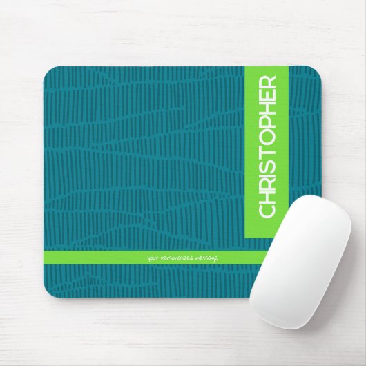 Trendy Green Personalisiert Name Mousepad (Mit Mouse)