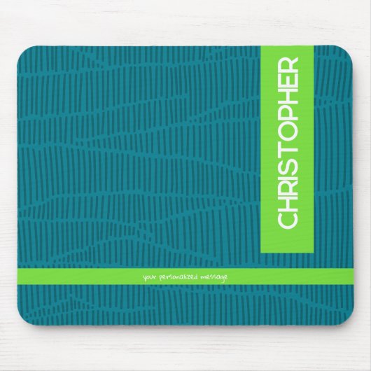 Trendy Green Personalisiert Name Mousepad (Vorne)