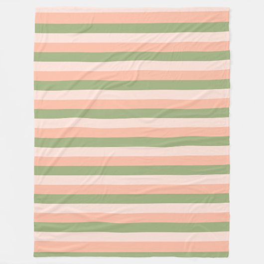 Trendy Green Pink Orange Striping Elegante Vorlage Fleecedecke (Vorderseite)
