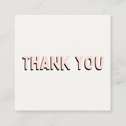 Trendy Green Pink Vielen Dank, Media Insert Quadratische Visitenkarte (Vorderseite)