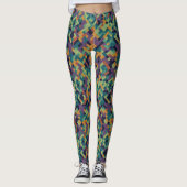 Trendy Green Pixel Art Name und Abstraktes Muster Leggings (Vorderseite)