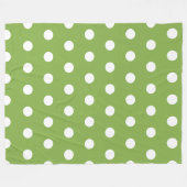 Trendy Green Polka Dots Muster Fleecedecke (Vorderseite (Horizontal))