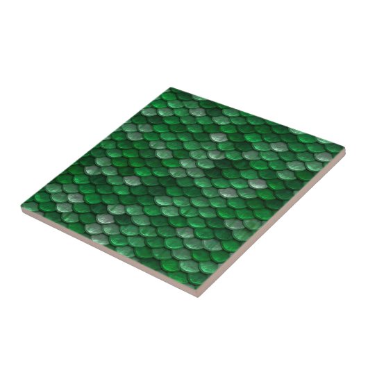 Trendy Green Scale Muster Fliese (Seite)