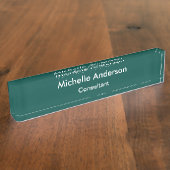 Trendy Green Script Consultant Desk Namplate Namensplakette (Seite)