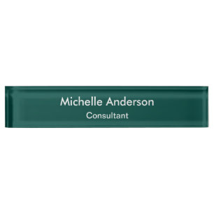 Trendy Green Script Consultant Desk Namplate Namensplakette