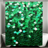 Trendy Green Sequin Duschvorhang