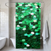 Trendy Green Sequin Duschvorhang