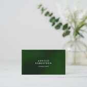 Trendy Green Stylish Modern Business Card Visitenkarte (Stehend Vorderseite)