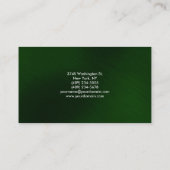 Trendy Green Stylish Modern Business Card Visitenkarte (Rückseite)