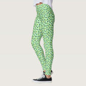 Trendy Green und Sea Green Polka Dot Pattern Leggings (Links)