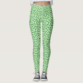 Trendy Green und Sea Green Polka Dot Pattern Leggings (Vorderseite)