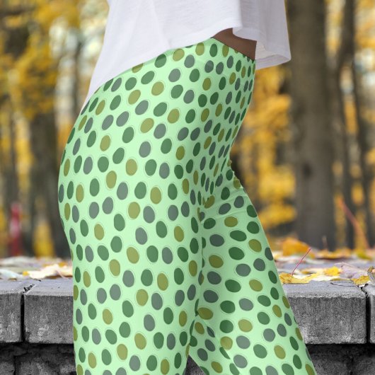 Trendy Green und Sea Green Polka Dot Pattern Leggings