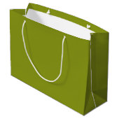 Trendy Green (Vollfarbe) Große Geschenktüte (Rückseite Schrägansicht)
