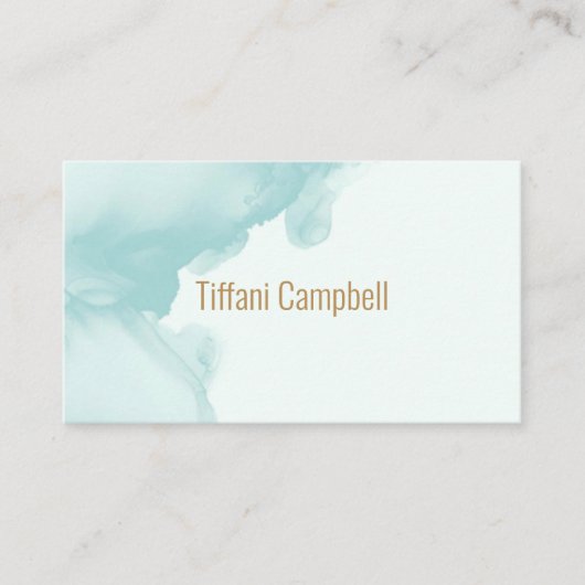 Trendy Green Watercolor Business Card Visitenkarte (Vorderseite)