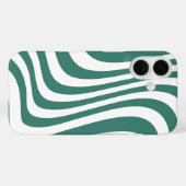 Trendy Green Wavy Line Case for iPhone 16 & iPad (Rückseite (Horizontal))