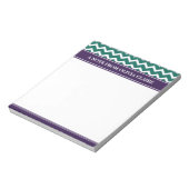 Trendy Green Zickzack Lila Individuelle Name Notizblock (Rotiert)