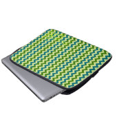 Trendy Green Zickzack Zigzag Custom Monogram Laptopschutzhülle (Vorne Knopf)