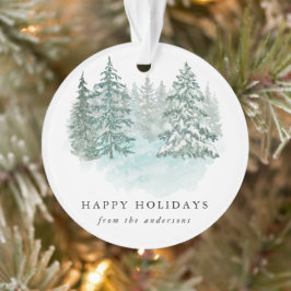 Trendy Greenery Elegant Winter Holiday Party Ornament