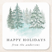 Trendy Greenery Elegant Winter Holiday Party Rechteckiger Pappuntersetzer (Vorderseite)