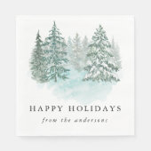 Trendy Greenery Elegant Winter Holiday Party Serviette (Vorderseite)