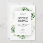 Trendy greenery eucalyptus wedding Verlobung Einladung (Vorderseite)