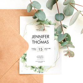 Trendy greenery eucalyptus wedding Verlobung Einladung
