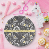 Trendy Grey and Yellow Floral Paper Teller (Party)