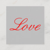 Trendy Grey Background Red Liebe Wedding Begleitkarte (Vorderseite)