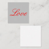 Trendy Grey Background Red Liebe Wedding Begleitkarte (Vorne/Hinten)