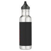 Trendy Grey Background Red Liebe Wedding Edelstahlflasche (Rechts)