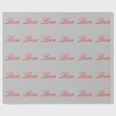 Trendy Grey Background Red Liebe Wedding Geschenkpapier (Flach)