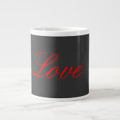 Trendy Grey Background Red Liebe Wedding Jumbo-Tasse (Vorderseite)