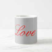 Trendy Grey Background Red Liebe Wedding Kaffeetasse (Mittel)