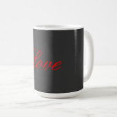 Trendy Grey Background Red Liebe Wedding Kaffeetasse (VorderseiteRechts)
