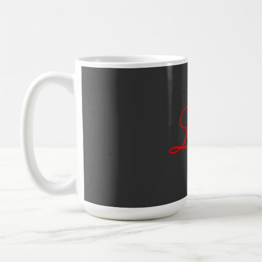 Trendy Grey Background Red Liebe Wedding Kaffeetasse (Links)