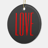 Trendy Grey Background Red Liebe Wedding Keramik Ornament (Links)