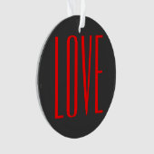 Trendy Grey Background Red Liebe Wedding Ornament (Vorderseite)