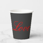 Trendy Grey Background Red Liebe Wedding Pappbecher (Vorderseite)