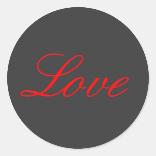 Trendy Grey Background Red Liebe Wedding Runder Aufkleber (Vorderseite)