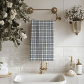 Trendy Grey Plaid Tartan Towels Sleek Subtle Look Badhandtuch Set