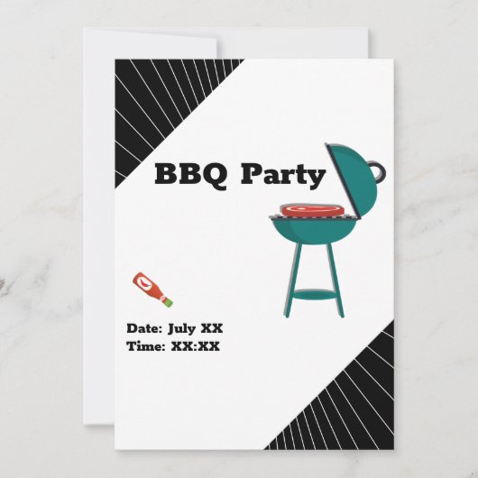 Trendy GRILLEN Barbecue Backyard Potluck Party Einladung (Vorderseite)