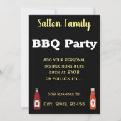 Trendy GRILLEN Barbecue Backyard Potluck Party Einladung (Rückseite)