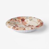 Trendy groovy Kupfer rostig bordeauxrot Babydusche Pappteller (Gewinkelt)