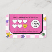 Trendy Groovy Logo Retro Pink Lashes Nails Salon Treuekarte (Rückseite)