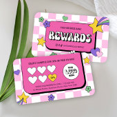 Trendy Groovy Logo Retro Pink Lashes Nails Salon Treuekarte