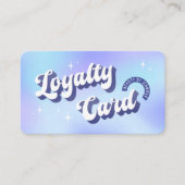 Trendy Groovy Retro Holographic Nails Makeup Salon Treuekarte (Vorderseite)