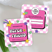 Trendy Groovy Retro Hotel A Friend Business Empfehlungskarte