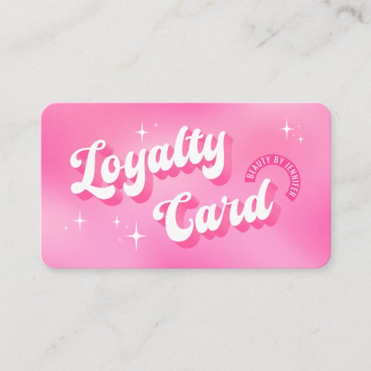 Trendy Groovy Retro Pink Beauty Wellness-Center Na Treuekarte (Vorderseite)