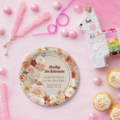 Trendy Groovy Terracotta Blush Herbstdusche Baby D Pappteller (Party)