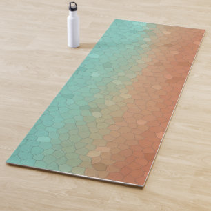 Trendy, grün und orange abstrakte Mosaike Yogamatte